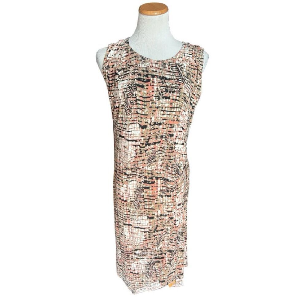 Womens Harve Bernard Abstract Criss-Cross Jersey Knit Sleeveless Dress -โSz L